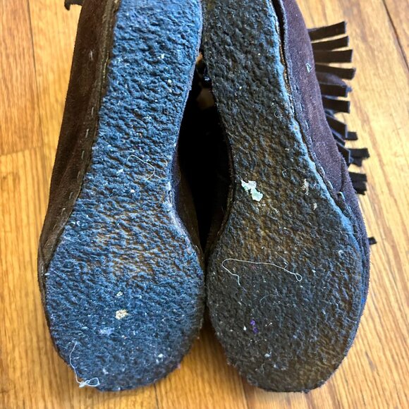 Free People Krystal Dark Brown Suede Moccasin Ankle Booties Boots 8 - Picture 7 of 8